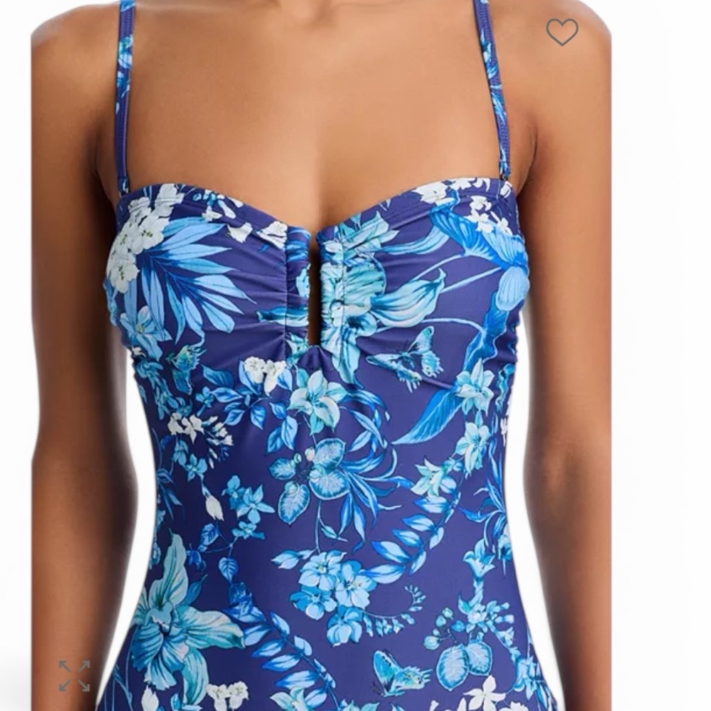 Kobi Halperin Princess One Piece Bathing Suit in Blue Floral Print NWT - Picture 3 of 9